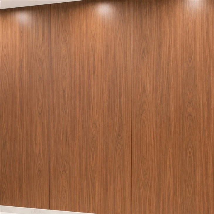Wide-Format Wood-Grain Panels Installed on Wall